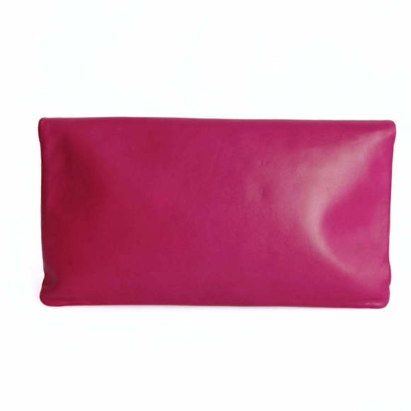 SAINT LAURENT Saint Laurent Saint Laurent maxi clutch bag in fuchsia leather wit - Picture 3 of 7
